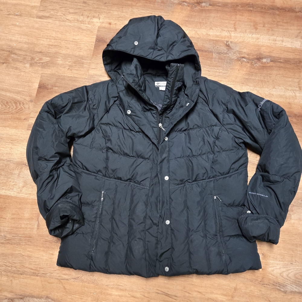 Women's Columbia Black Puffer Jacket Down Feather  Size Extra Large